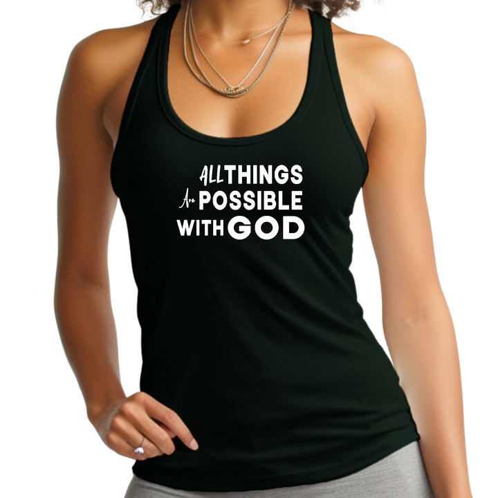 Womens Fitness Tank Top Graphic T-shirt All Things Are Possible - Womens | Tank