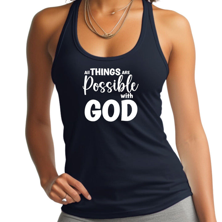 Womens Fitness Tank Top Graphic T-shirt All Things are Possible - Womens | Tank