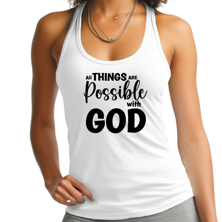 Womens Fitness Tank Top Graphic T-shirt All Things are Possible - Womens | Tank