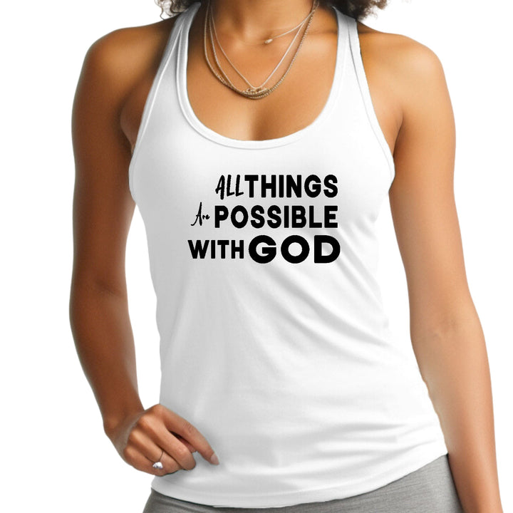 Womens Fitness Tank Top Graphic T-shirt - All Things are Possible - Womens/Tank