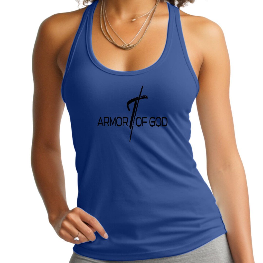 Womens Fitness Tank Top Graphic T-shirt Armor of God Black - Womens | Tank Tops