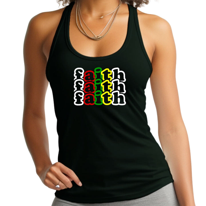 Womens Fitness Tank Top Graphic T-shirt Faith Stack Multicolor - Womens | Tank