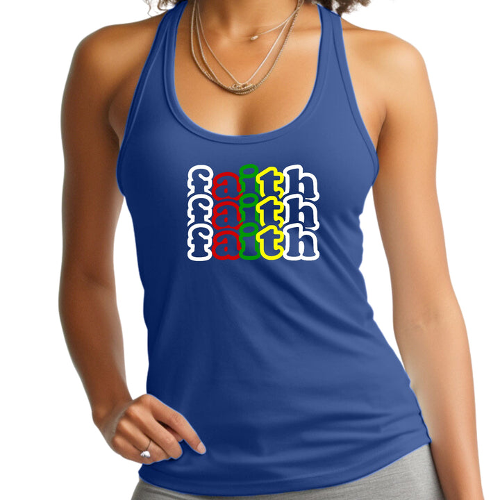 Womens Fitness Tank Top Graphic T-shirt Faith Stack Multicolor - Womens | Tank