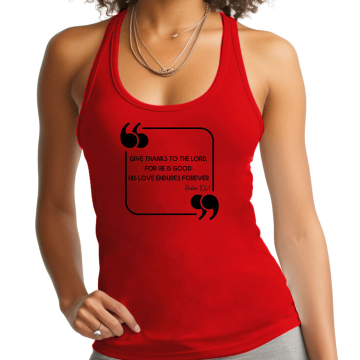 Womens Fitness Tank Top Graphic T-shirt Give Thanks To The Lord - Womens | Tank