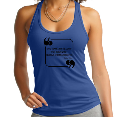 Womens Fitness Tank Top Graphic T-shirt Give Thanks To The Lord - Womens | Tank