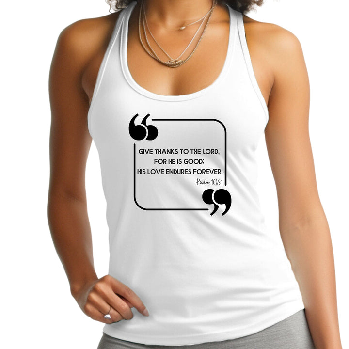 Womens Fitness Tank Top Graphic T-shirt Give Thanks to the Lord - Womens | Tank