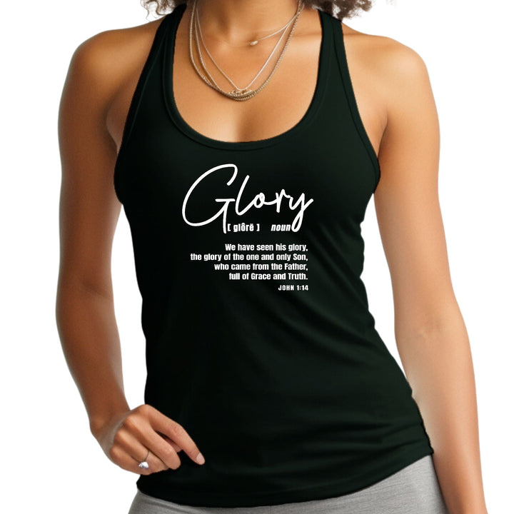 Womens Fitness Tank Top Graphic T-shirt Glory - Christian Inspiration - Womens