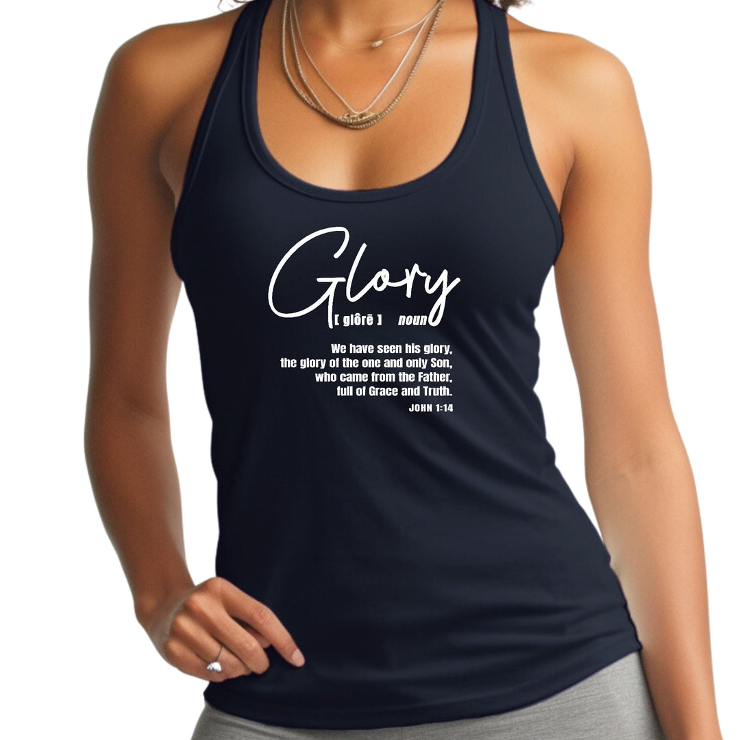 Womens Fitness Tank Top Graphic T-shirt Glory - Christian Inspiration - Womens