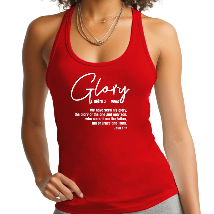 Womens Fitness Tank Top Graphic T-shirt Glory - Christian Inspiration - Womens