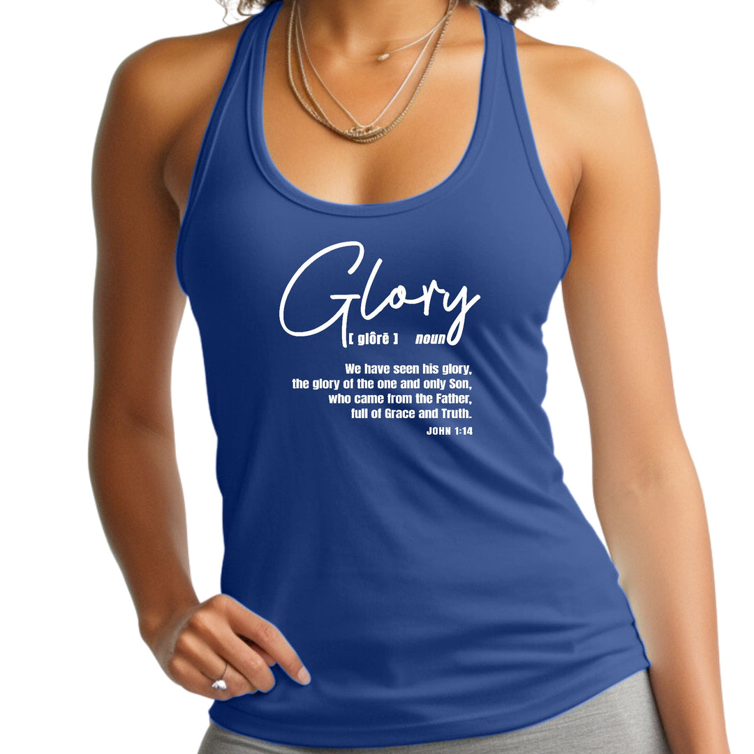 Womens Fitness Tank Top Graphic T-shirt Glory - Christian Inspiration - Womens