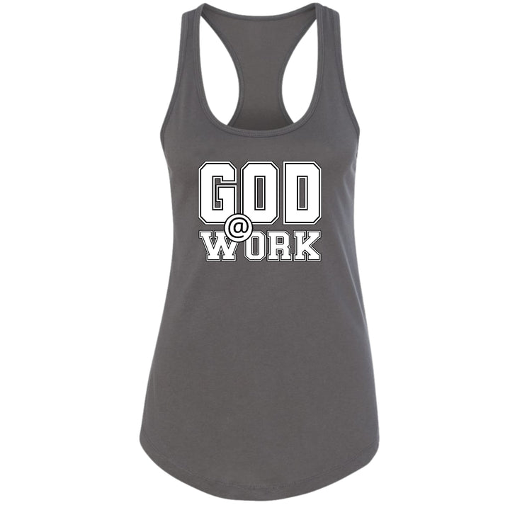 Womens Fitness Tank Top Graphic T-shirt God @ Work Print - Womens | Tank Tops