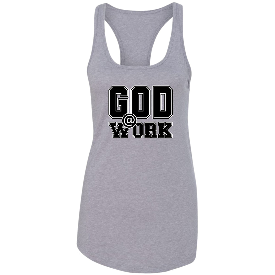 Womens Fitness Tank Top Graphic T-shirt God @ Work Print - Womens | Tank Tops