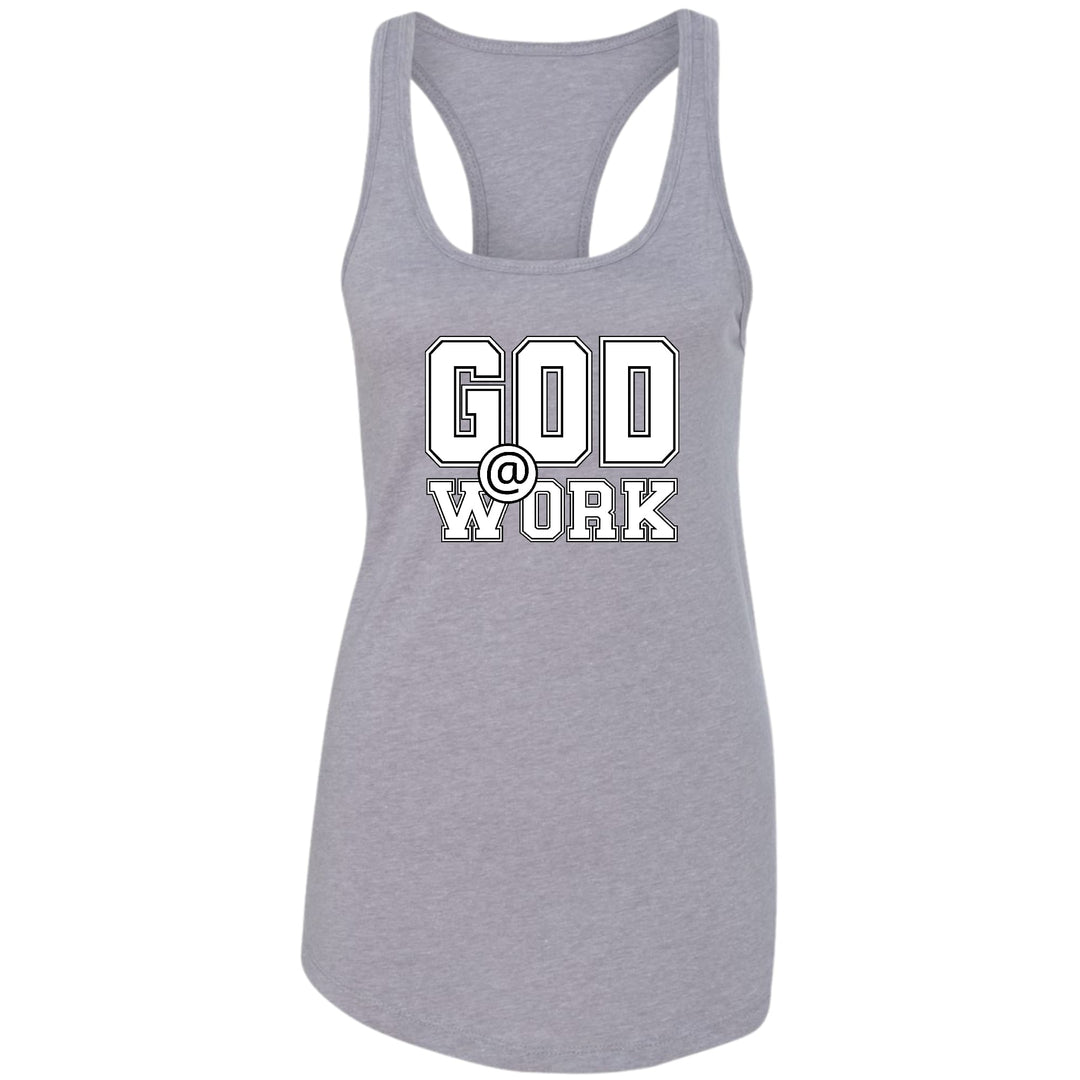 Womens Fitness Tank Top Graphic T-shirt God @ Work Print - Womens | Tank Tops