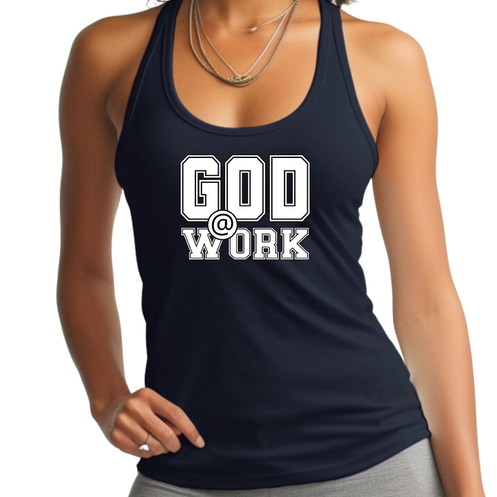 Womens Fitness Tank Top Graphic T-shirt God @ Work Print - Womens | Tank Tops