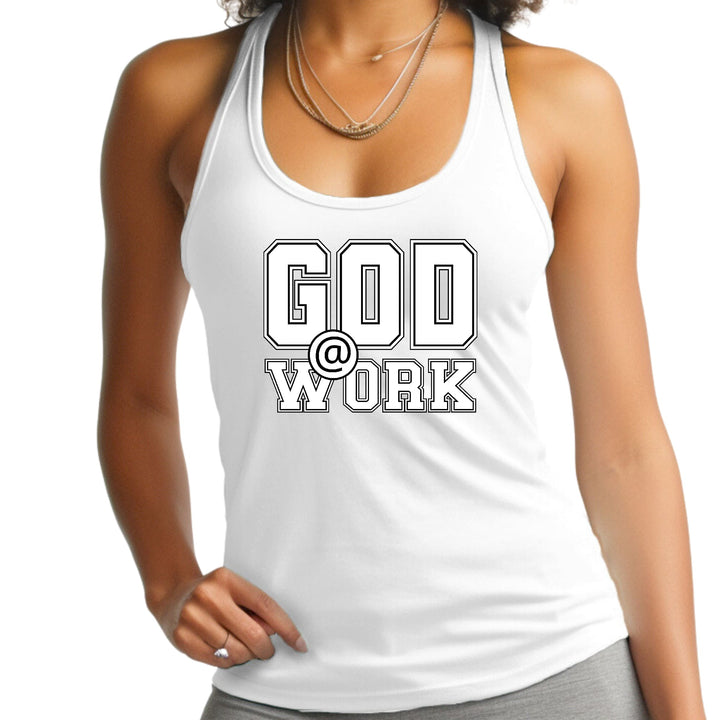 Womens Fitness Tank Top Graphic T-shirt God @ Work Print - Womens | Tank Tops