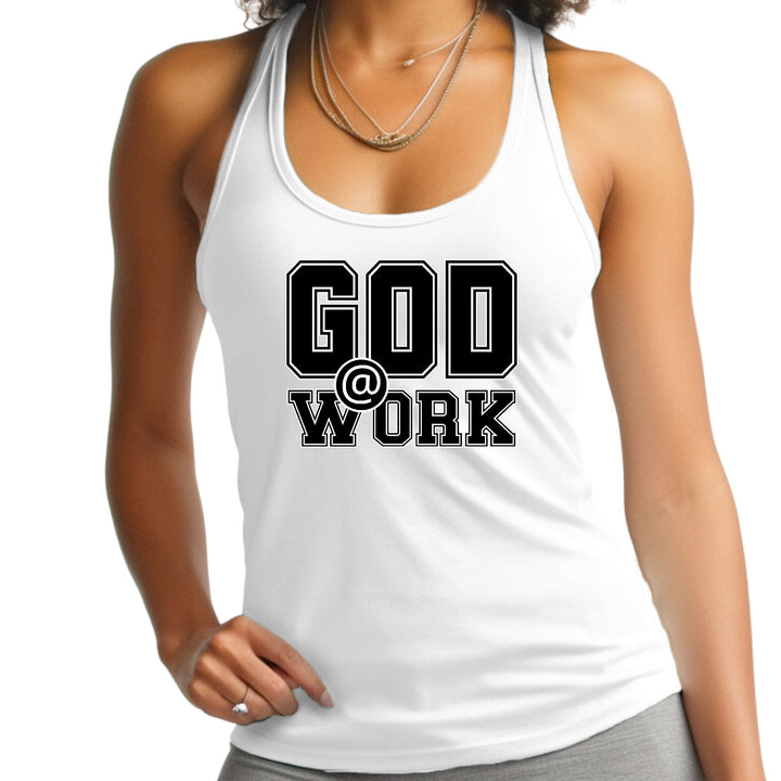 Womens Fitness Tank Top Graphic T-shirt God @ Work Print - Womens | Tank Tops