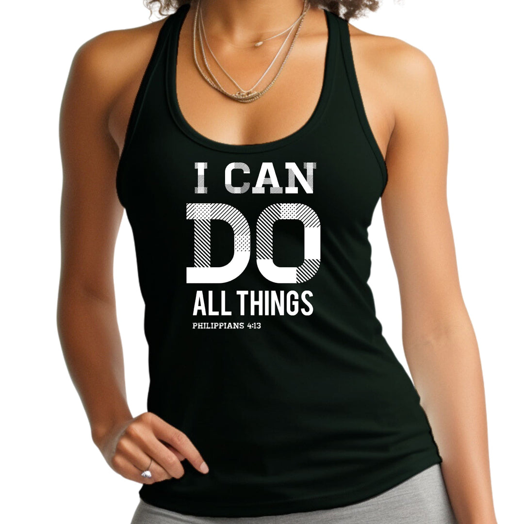 Womens Fitness Tank Top Graphic T-shirt i can do All Things - Womens | Tank Tops