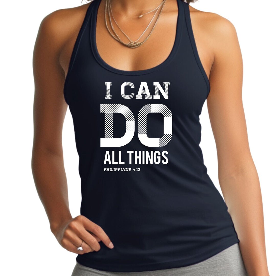 Womens Fitness Tank Top Graphic T-shirt i can do All Things - Womens | Tank Tops