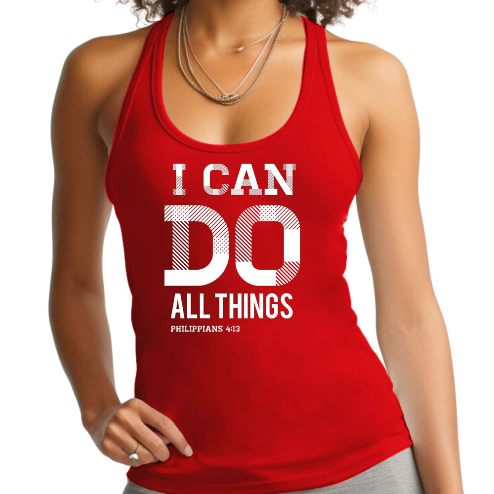 Womens Fitness Tank Top Graphic T-shirt i can do All Things - Womens | Tank Tops