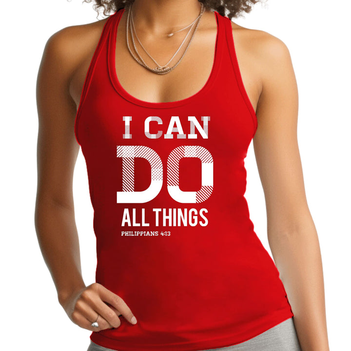 Womens Fitness Tank Top Graphic T-shirt i can do All Things - Womens | Tank Tops