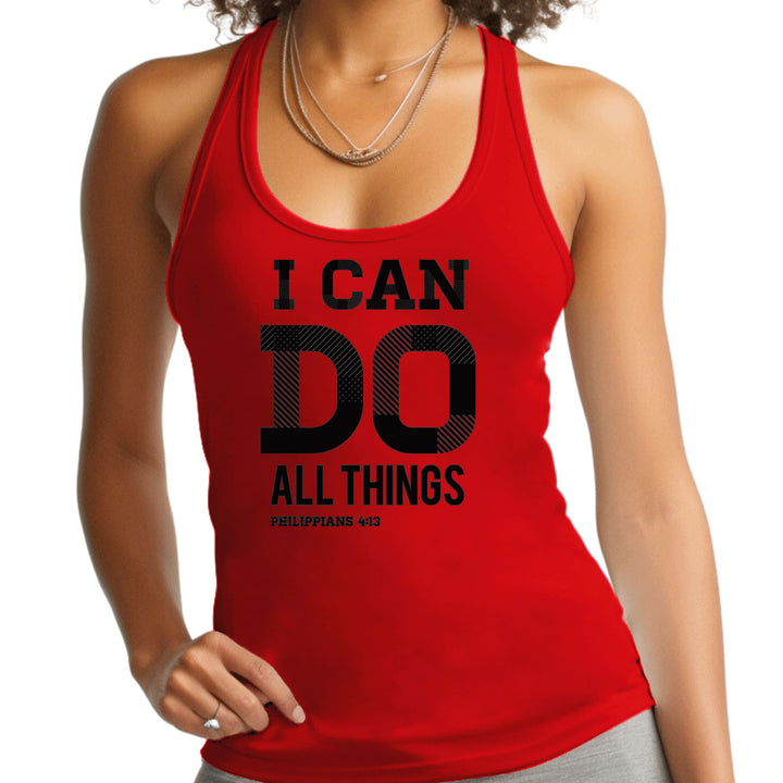 Womens Fitness Tank Top Graphic T-shirt i can do All Things - Womens | Tank Tops