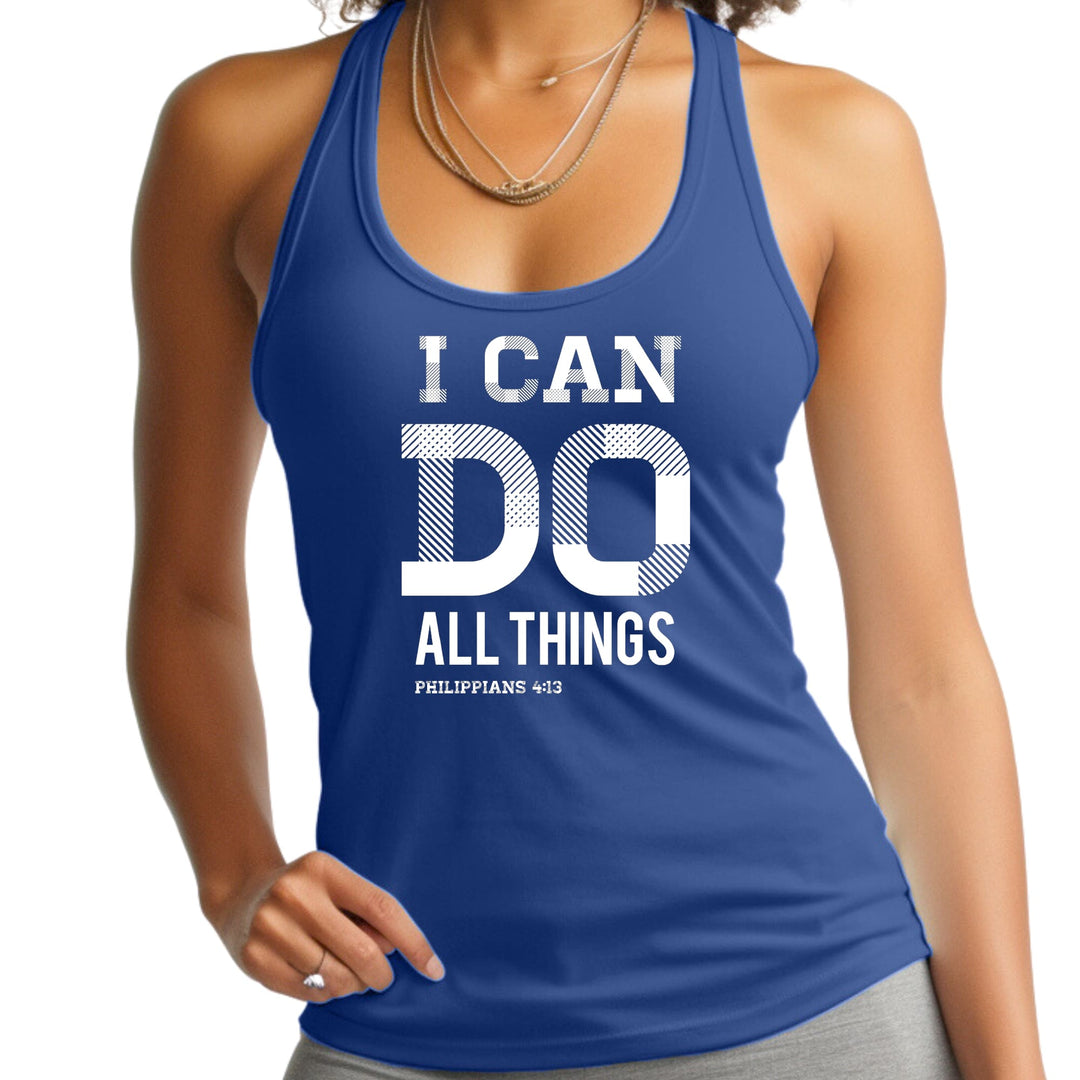 Womens Fitness Tank Top Graphic T-shirt i can do All Things - Womens | Tank Tops