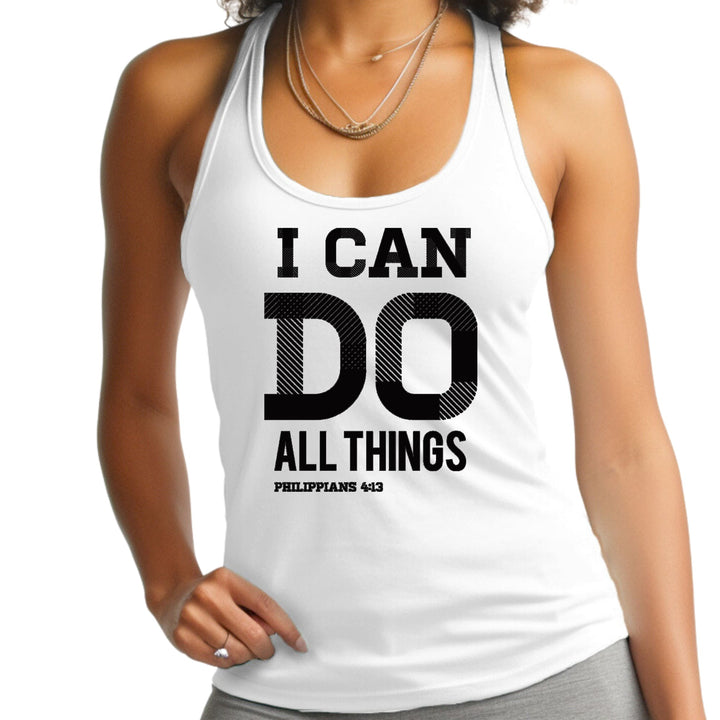 Womens Fitness Tank Top Graphic T-shirt i can do All Things - Womens | Tank Tops