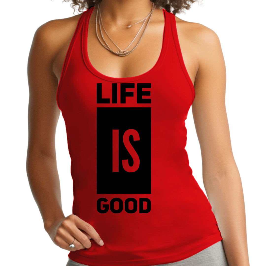Womens Fitness Tank Top Graphic T-shirt Life Is Good - Womens | Tank Tops
