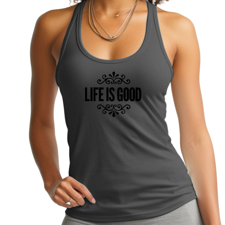 Womens Fitness Tank Top Graphic T-shirt Life is Good Word Art - Womens | Tank