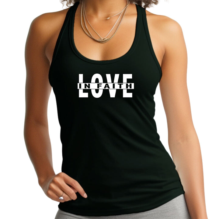 Womens Fitness Tank Top Graphic T-shirt Love In Faith - Womens | Tank Tops