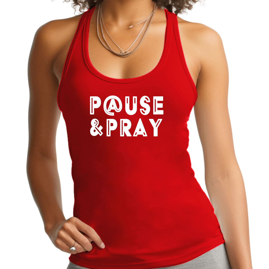 Womens Fitness Tank Top Graphic T-shirt Pause and Pray - Womens | Tank Tops