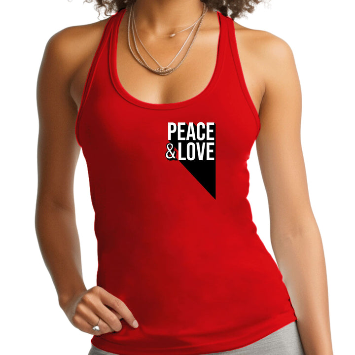 Womens Fitness Tank Top Graphic T-shirt Peace and Love Print - Womens | Tank