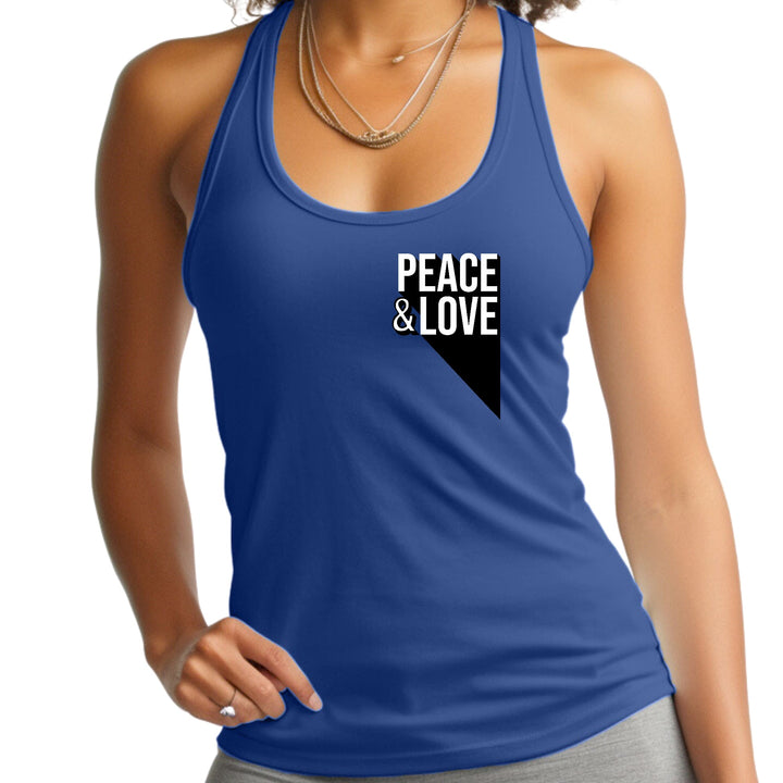 Womens Fitness Tank Top Graphic T-shirt Peace and Love Print - Womens | Tank