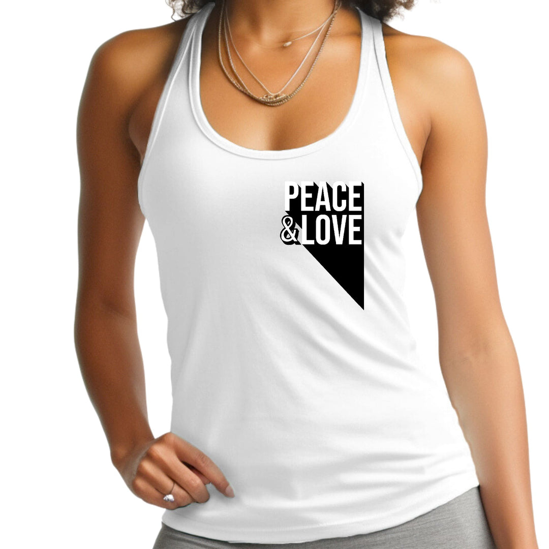 Womens Fitness Tank Top Graphic T-shirt Peace and Love Print - Womens | Tank