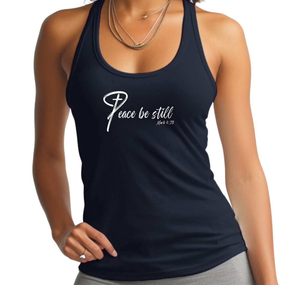 Womens Fitness Tank Top Graphic T-shirt Peace Be Still - Womens | Tank Tops