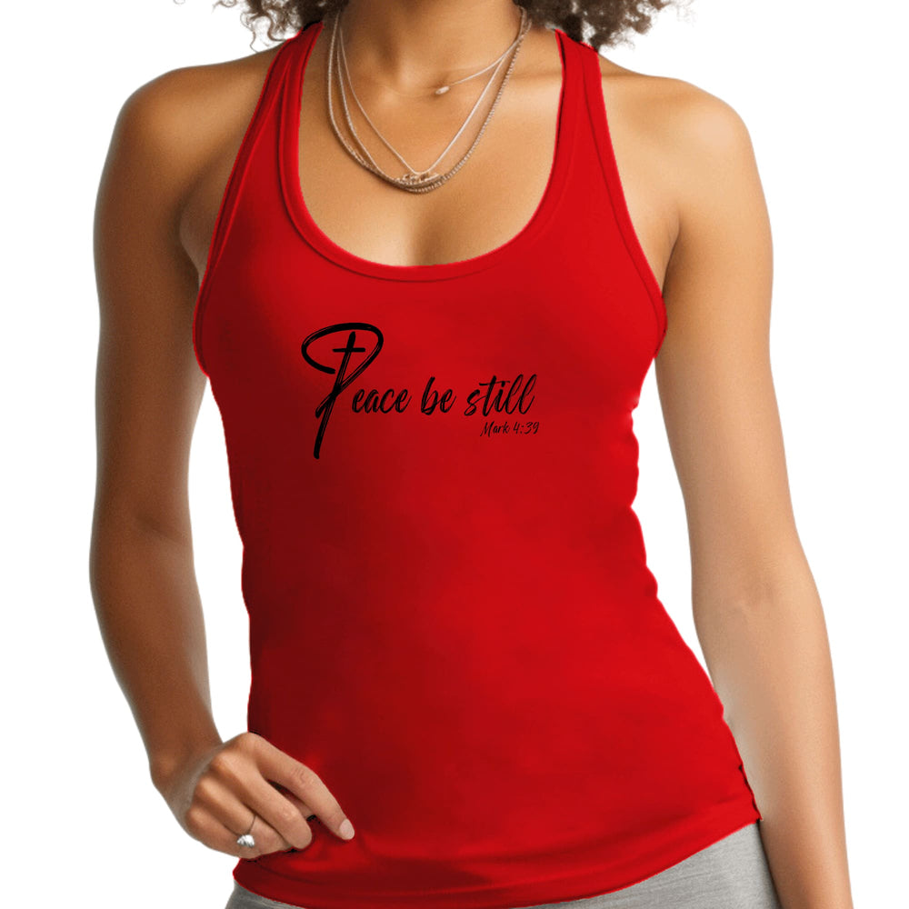 Womens Fitness Tank Top Graphic T-shirt Peace be Still - Womens | Tank Tops