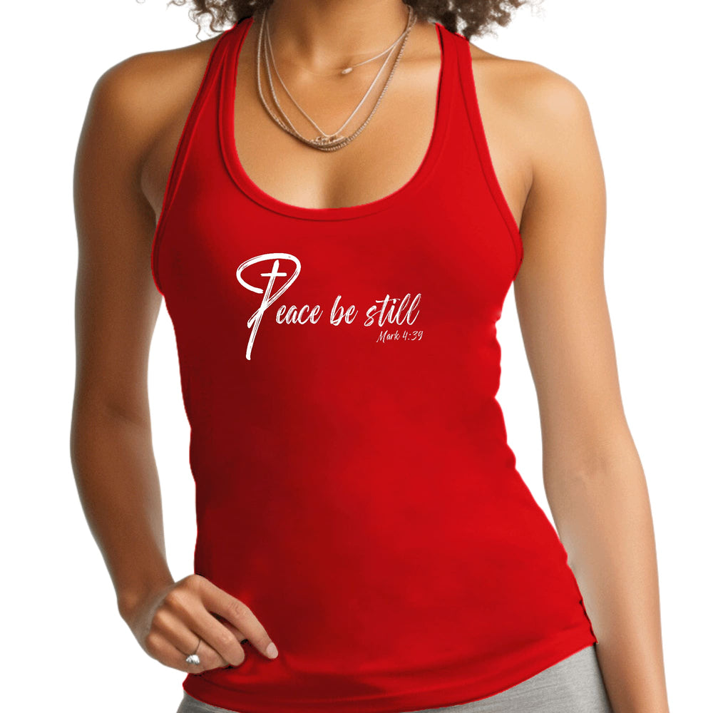 Womens Fitness Tank Top Graphic T-shirt Peace be Still - Womens | Tank Tops