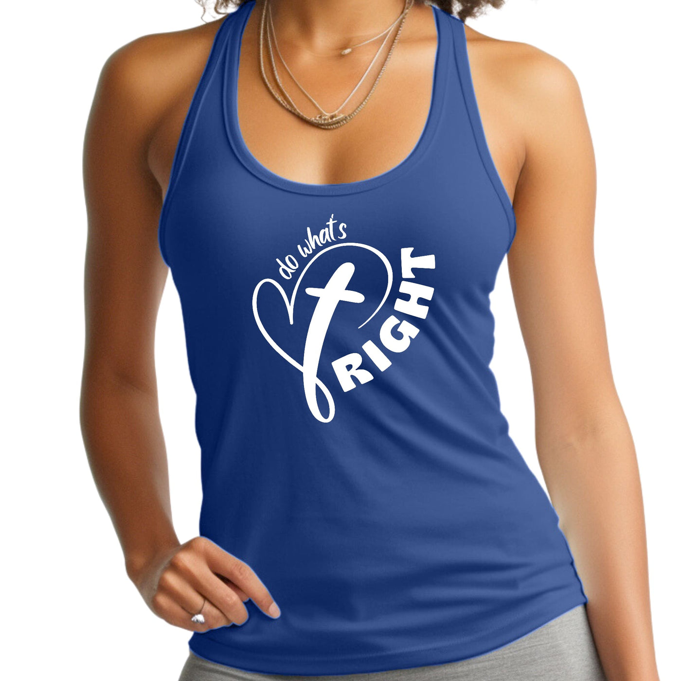 Womens Fitness Tank Top Graphic T-shirt Say It Soul - Do What’s Right