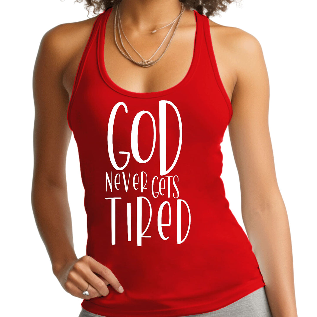 Womens Fitness Tank Top Graphic T-shirt Say it Soul - God Never Gets - Womens