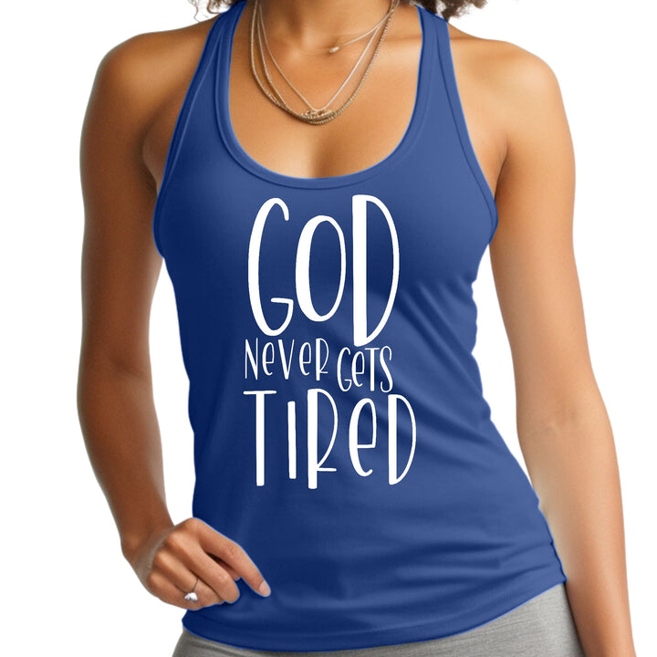 Womens Fitness Tank Top Graphic T-shirt Say it Soul - God Never Gets - Womens