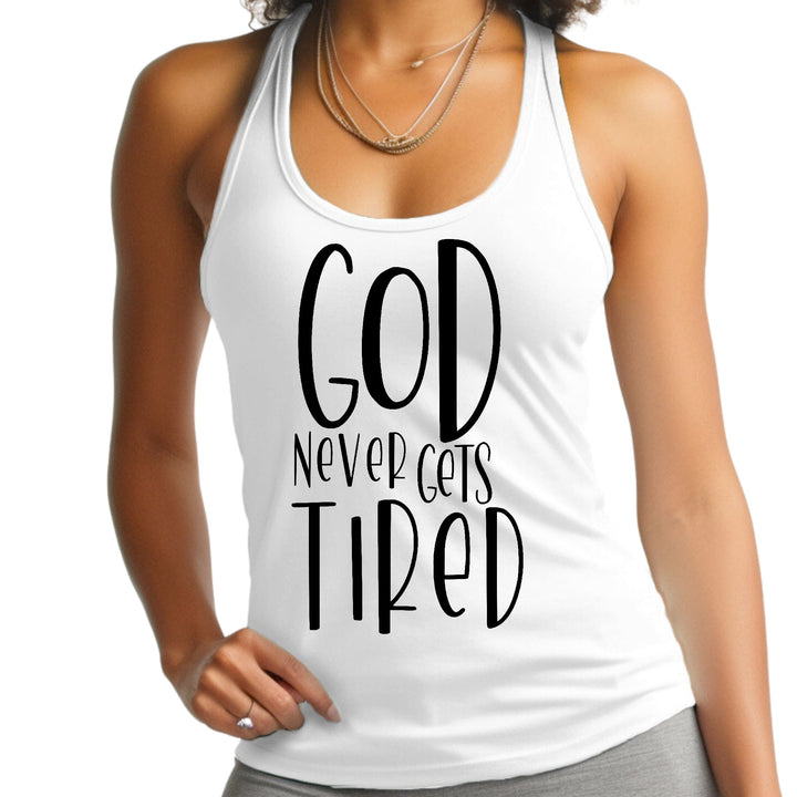 Womens Fitness Tank Top Graphic T-shirt Say It Soul - God Never Gets - Womens