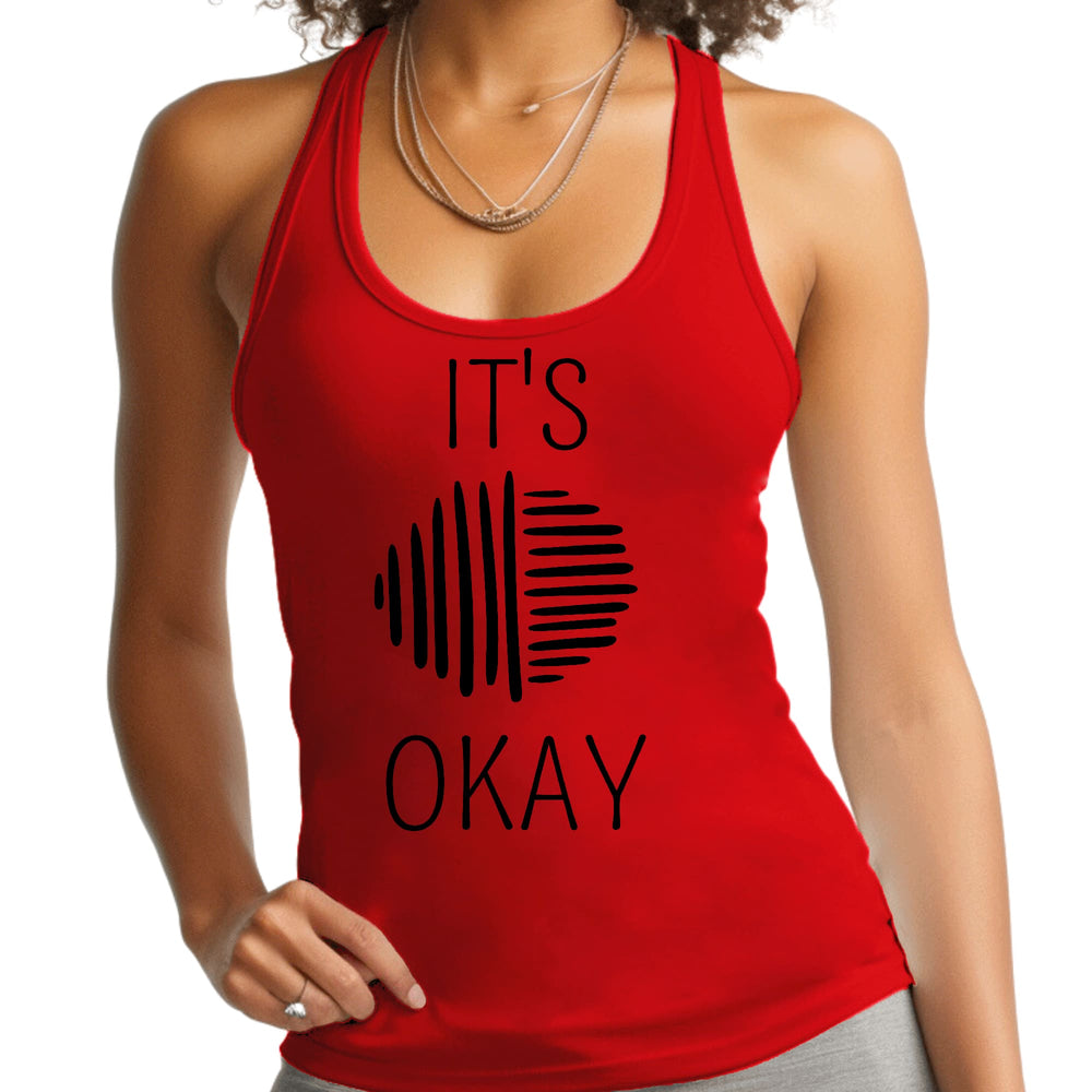 Womens Fitness Tank Top Graphic T-shirt Say it Soul its Okay Black - Womens