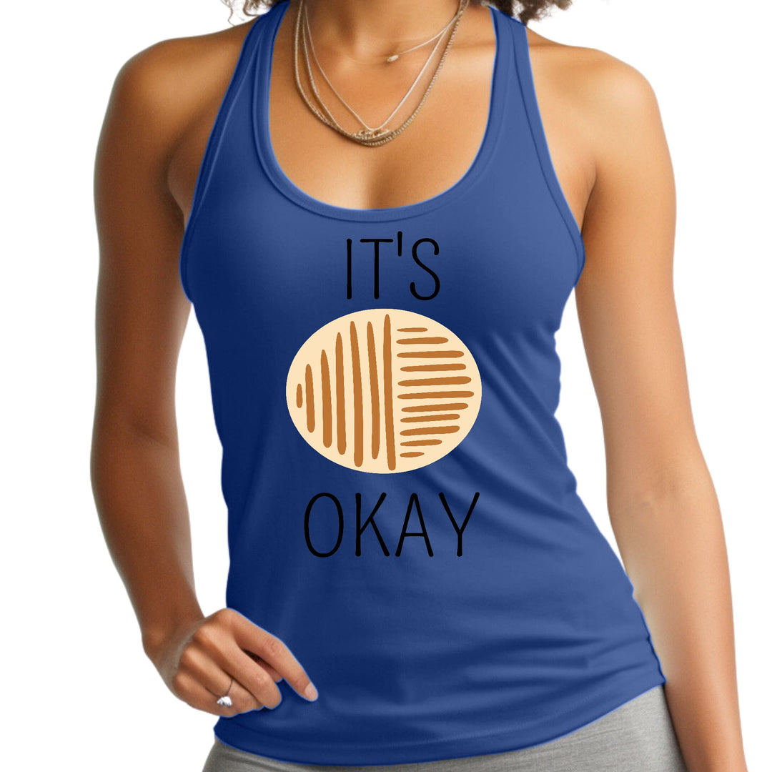 Womens Fitness Tank Top Graphic T-shirt Say It Soul Its Okay Black - Womens