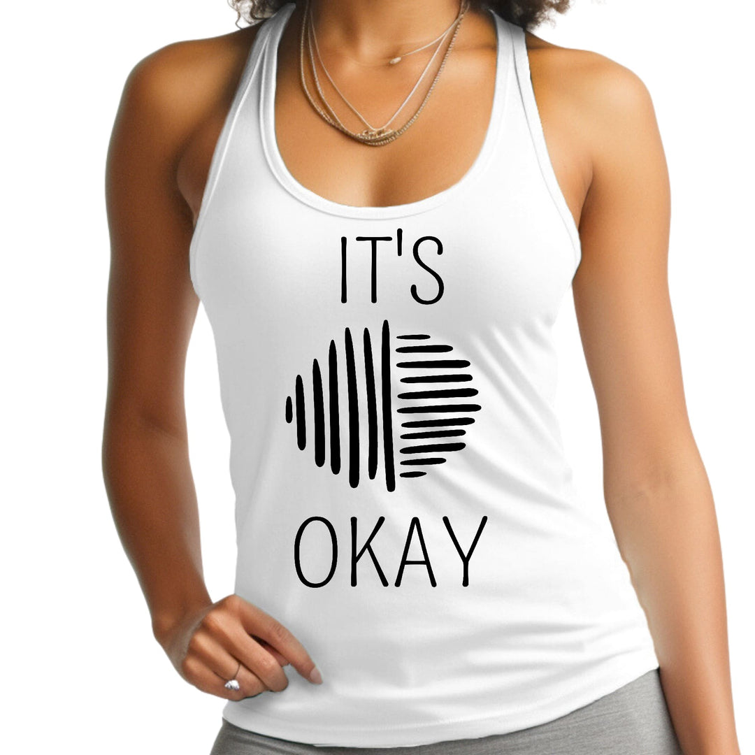 Womens Fitness Tank Top Graphic T-shirt Say it Soul its Okay Black - Womens