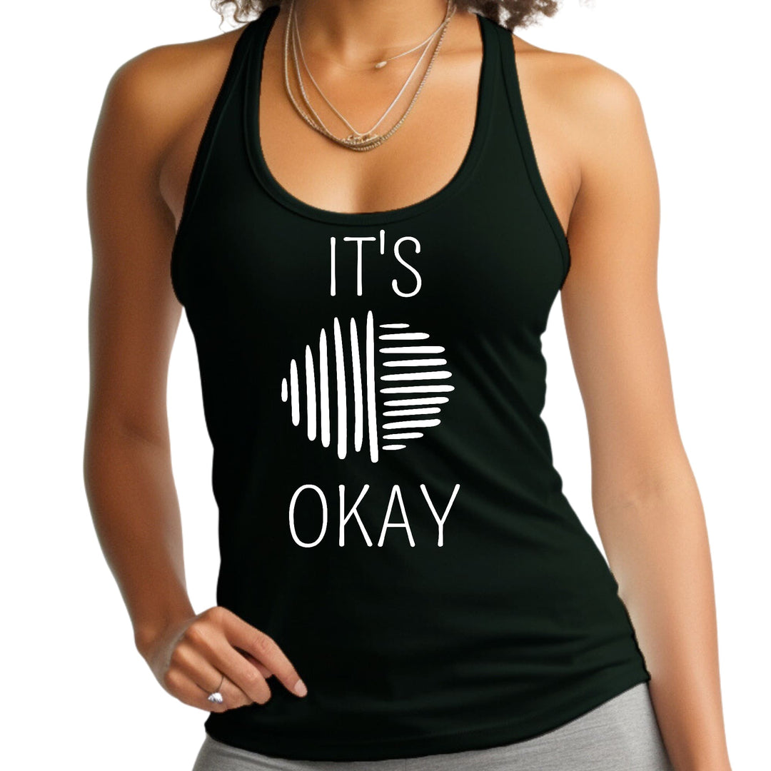 Womens Fitness Tank Top Graphic T-shirt Say It Soul Its Okay White - Womens