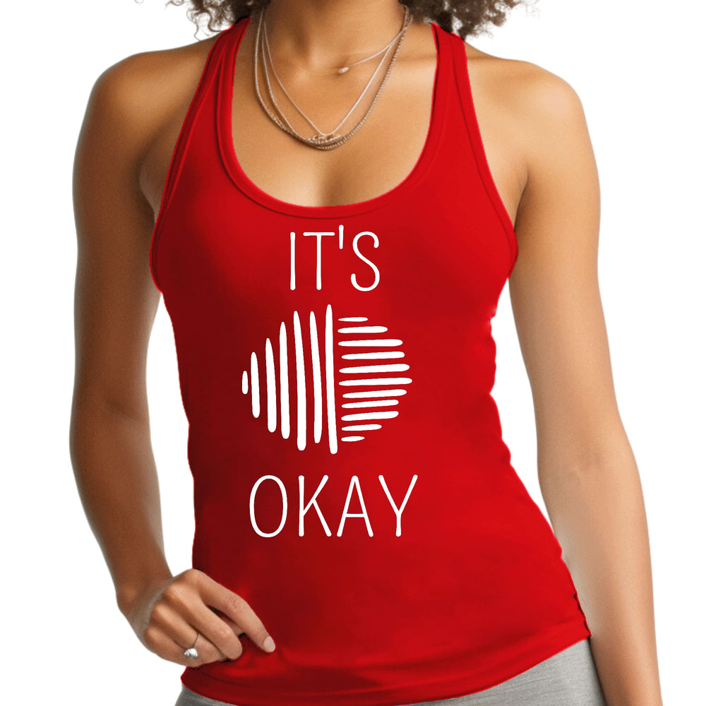 Womens Fitness Tank Top Graphic T-shirt Say it Soul its Okay White - Womens