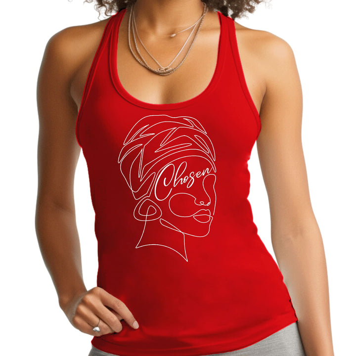 Womens Fitness Tank Top Graphic T-shirt Say it Soul - Line Art Woman, - Womens