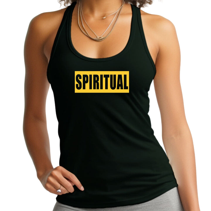 Womens Fitness Tank Top Graphic T-shirt Spiritual Yellow Gold - Womens | Tank