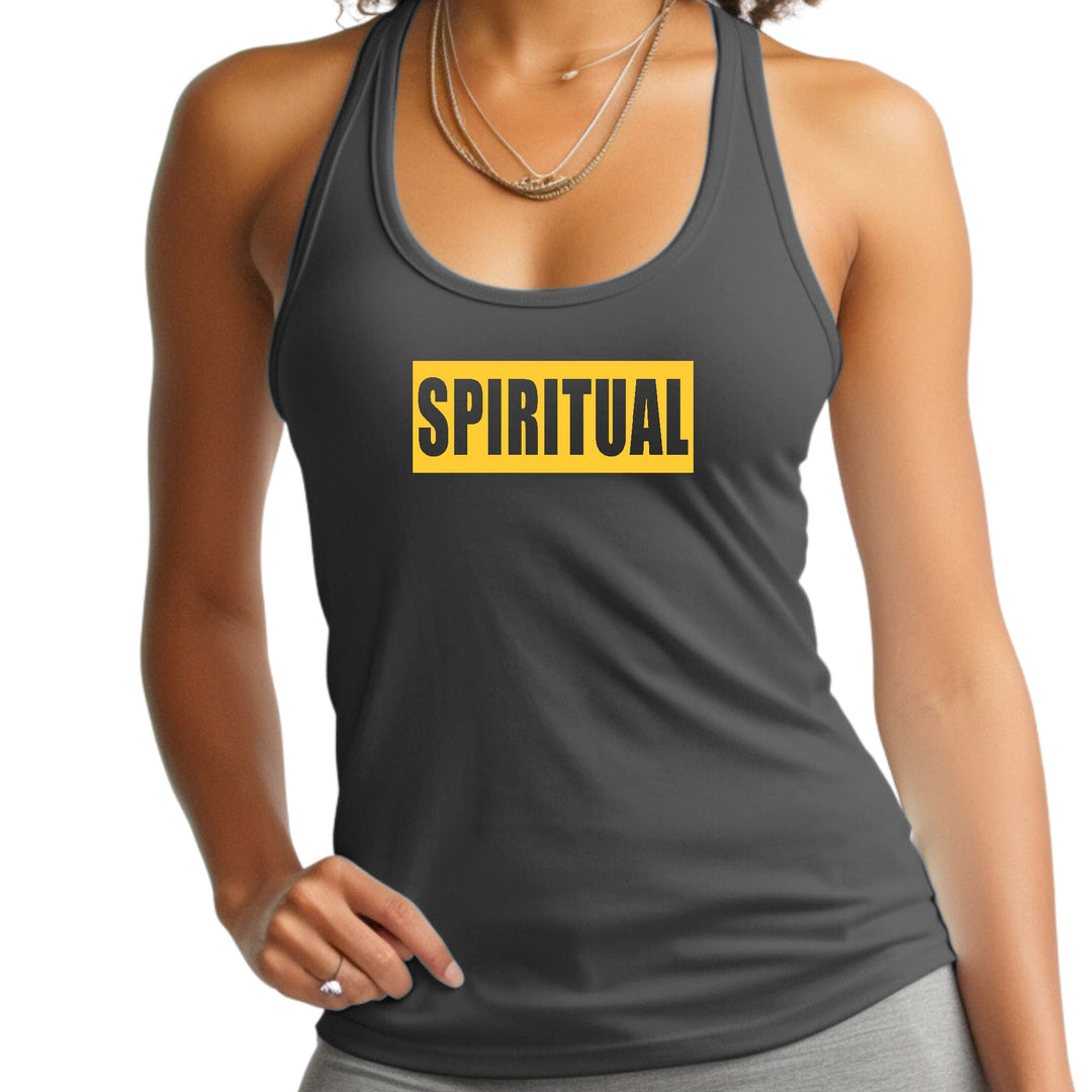 Womens Fitness Tank Top Graphic T-shirt Spiritual Yellow Gold - Womens | Tank