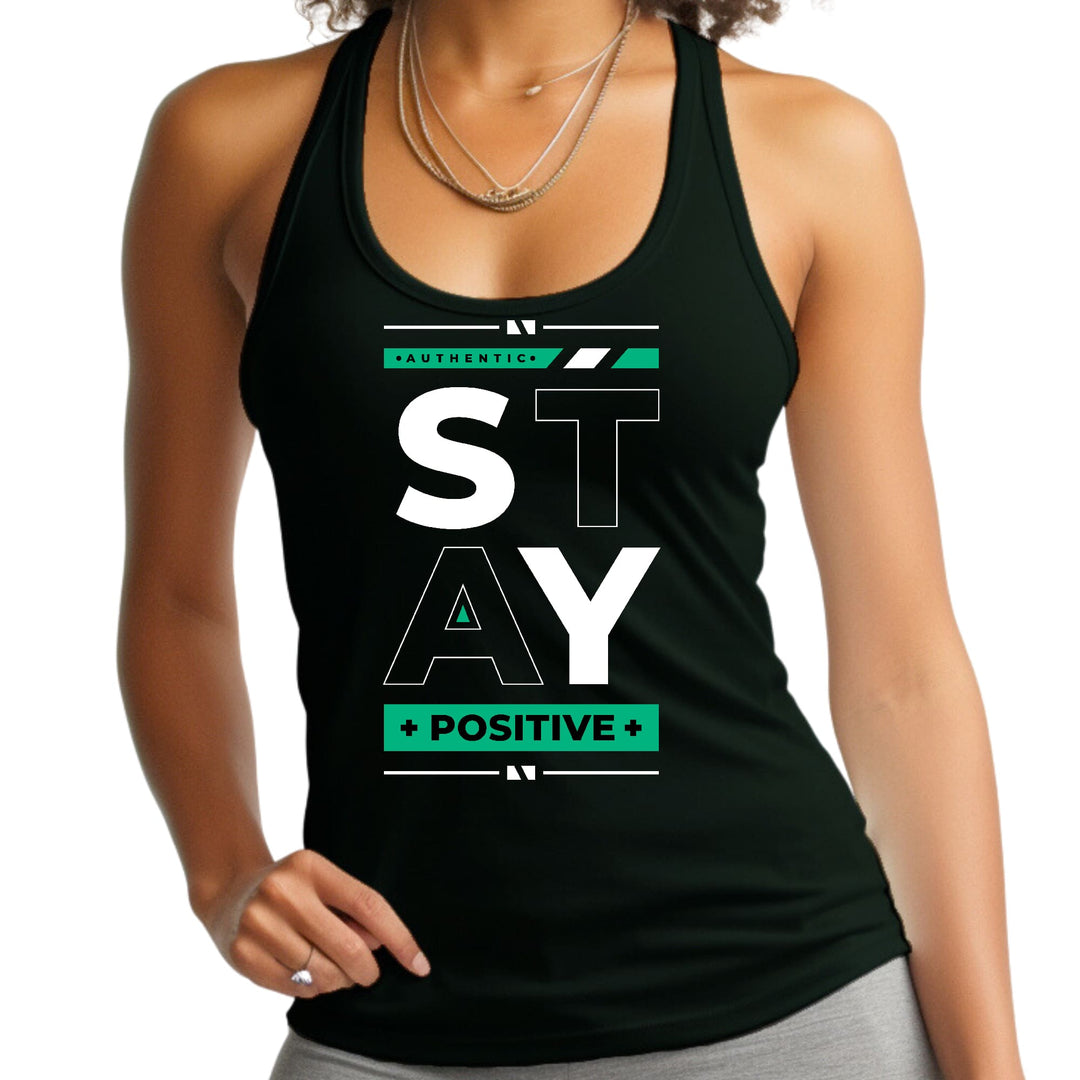 Womens Fitness Tank Top Graphic T-shirt Stay Positive - Womens | Tank Tops